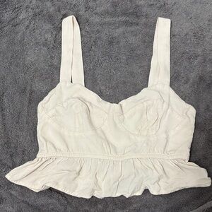 La Hearts Cream Smocked Top